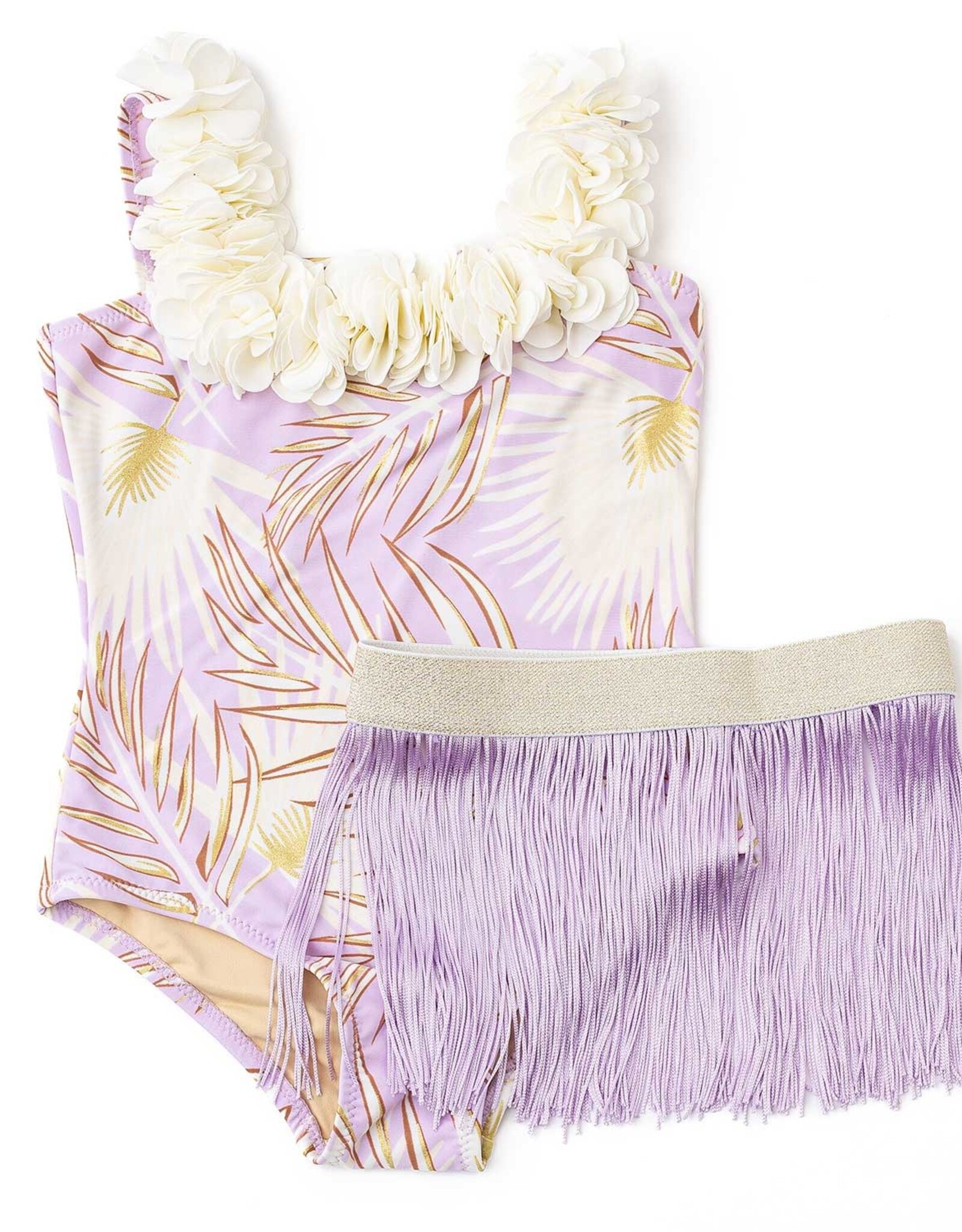 Shade Critters One Piece Metallic Swim With Hula Skirt