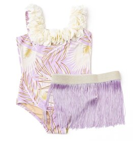 Shade Critters One Piece Metallic Swim With Hula Skirt