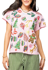 Queen of Sparkles Light Pink Christmas Icons Tee