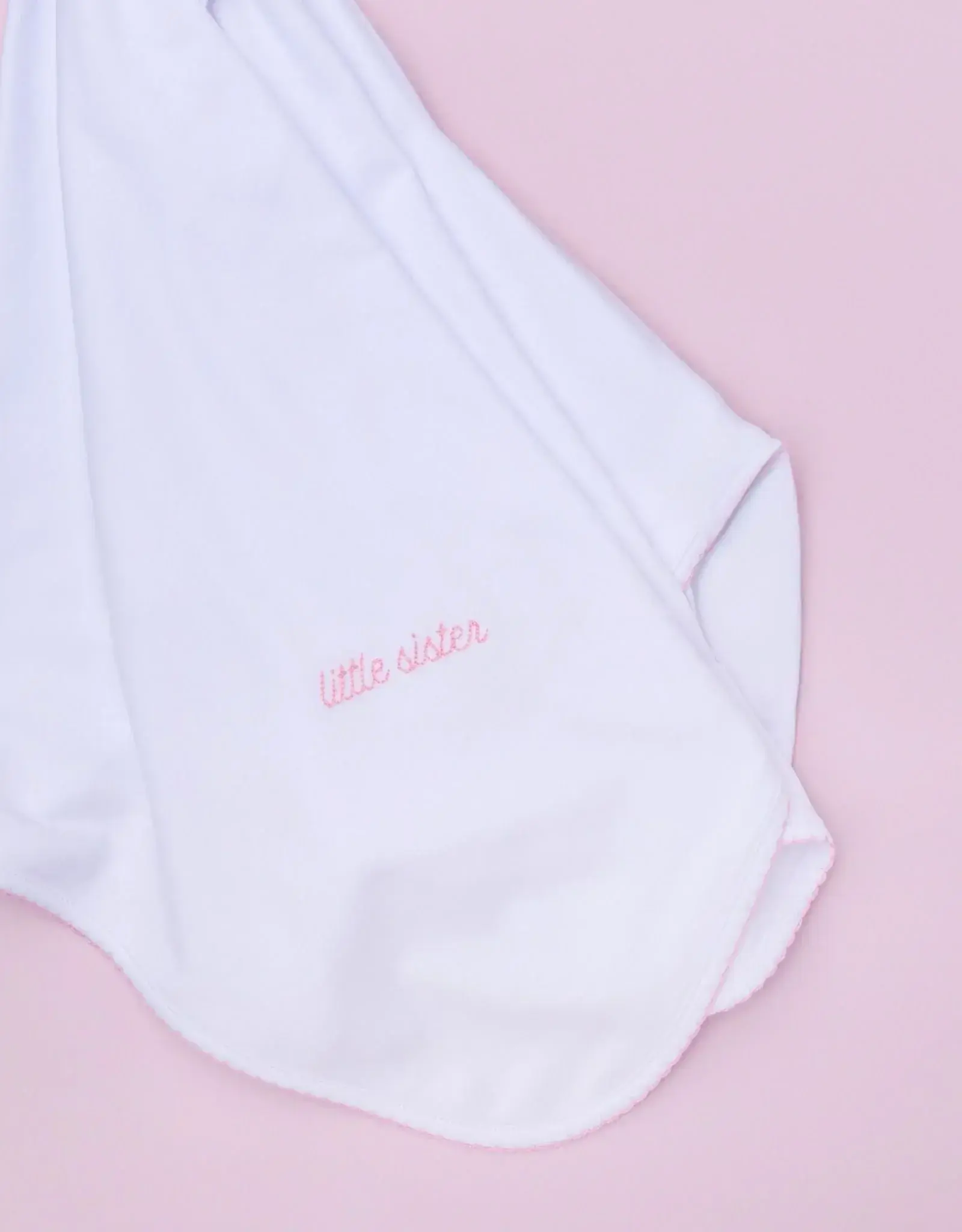 Magnolia Baby Little Sister Embroidered Receiving Blanket