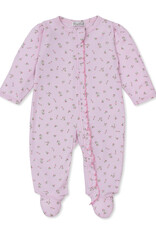 Kissy Kissy Garden Print Footie W/Ruffle Zipper, Pink
