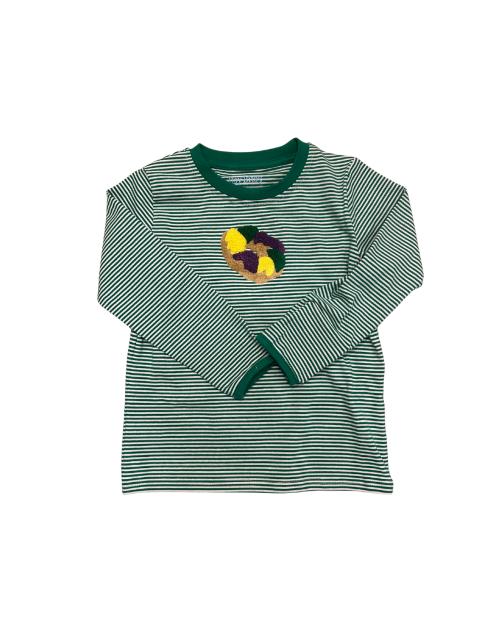 Itsy Bitsy King Cake Shirt, Green Stripe