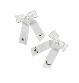 Hallie Sobie Co. Hand Stitched Bow, Christmas Hollies