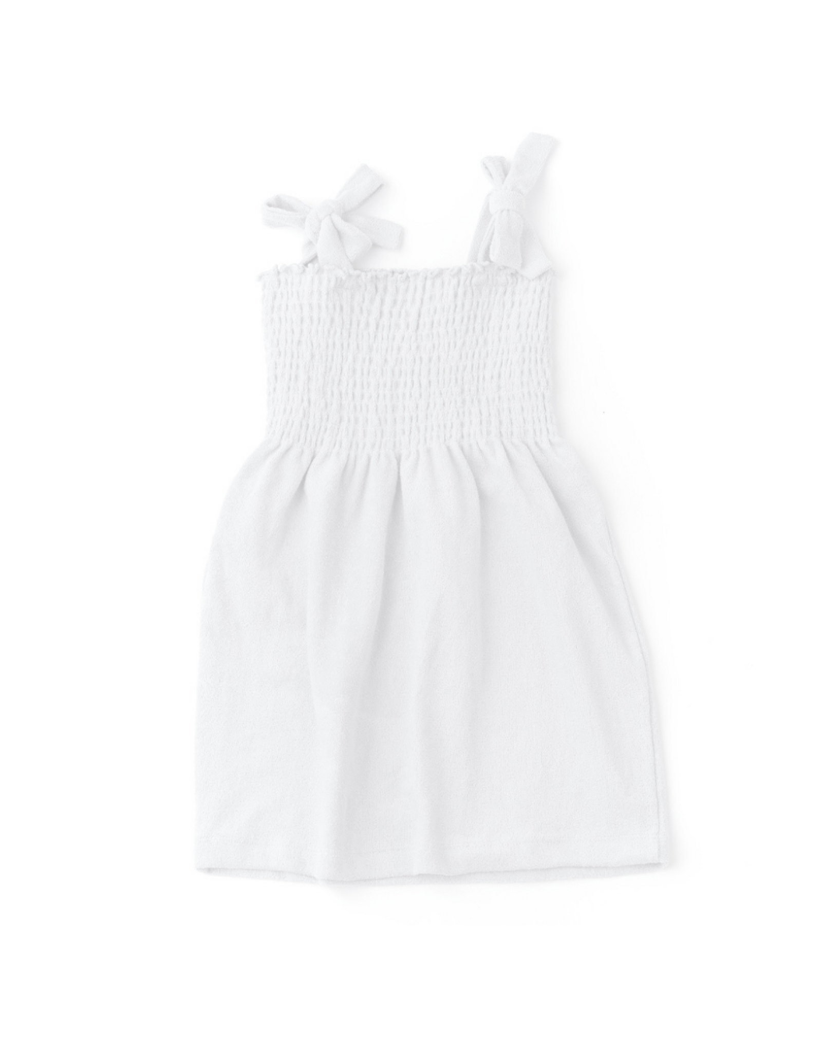Shade Critters Smocked Terry Dress White