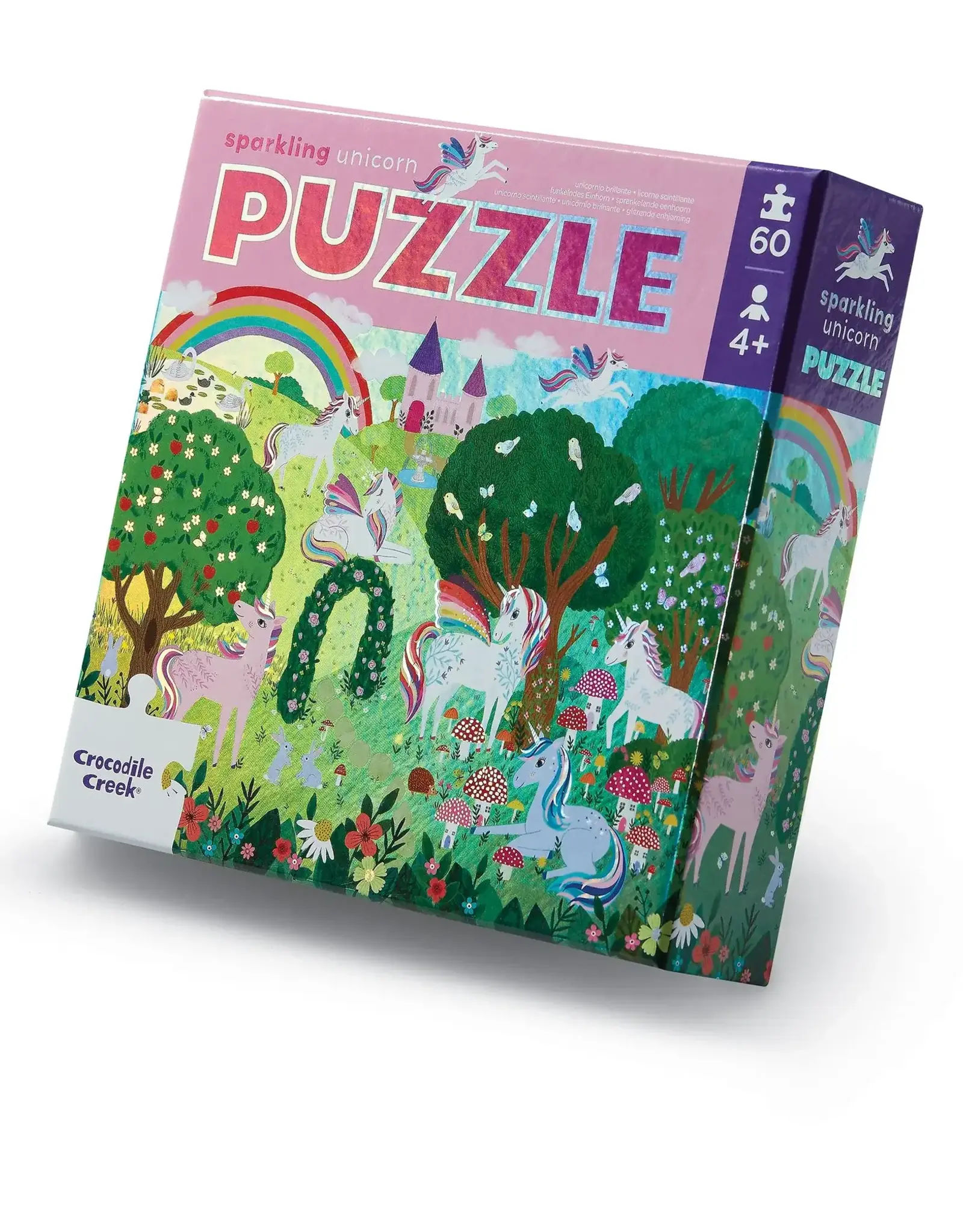 60pc Foil Puzzle/Sparkling Unicorn