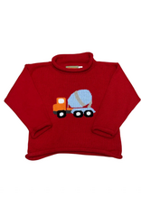 Luigi Red Roll Neck Sweater, Cement Mixer
