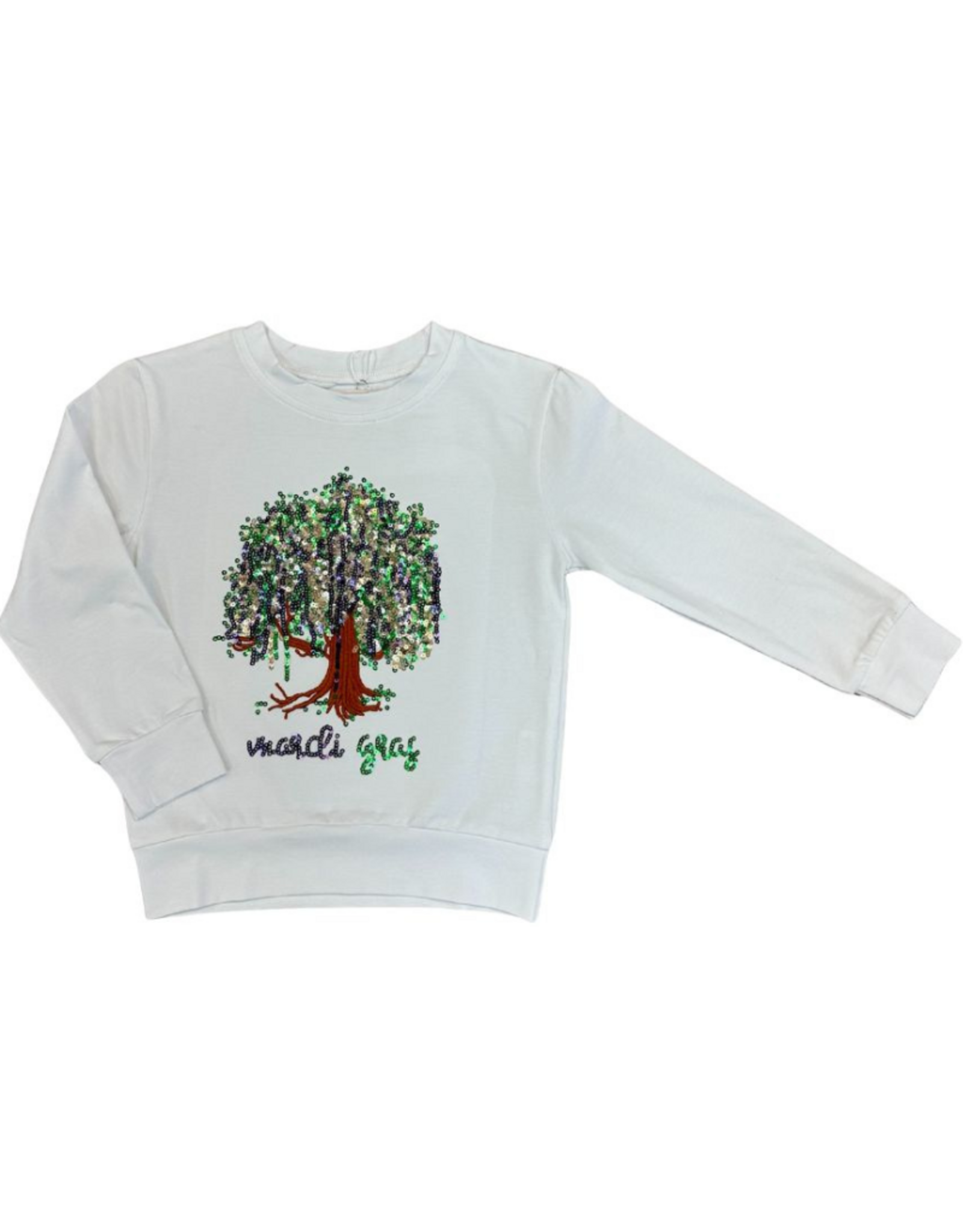 Lulu Bebe LLC White Long Sleeve Willow Sequin Top