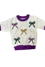 Lulu Bebe LLC Mardi Gras Bow Sweater