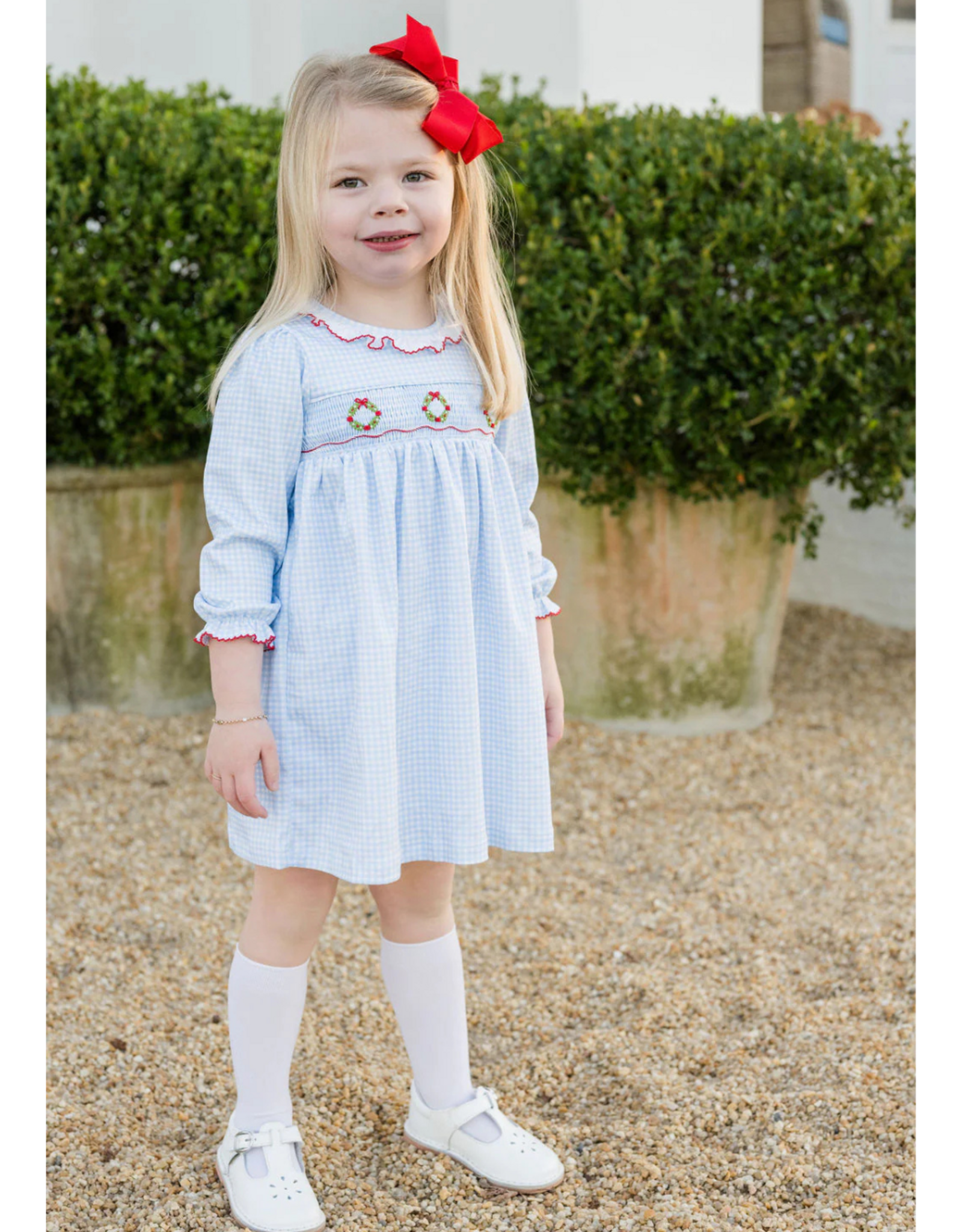 James and Lottie Sara Dress, Smocked Wreath