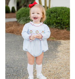 James and Lottie Sara Long Sleeve Bubble, Smocked Wreath