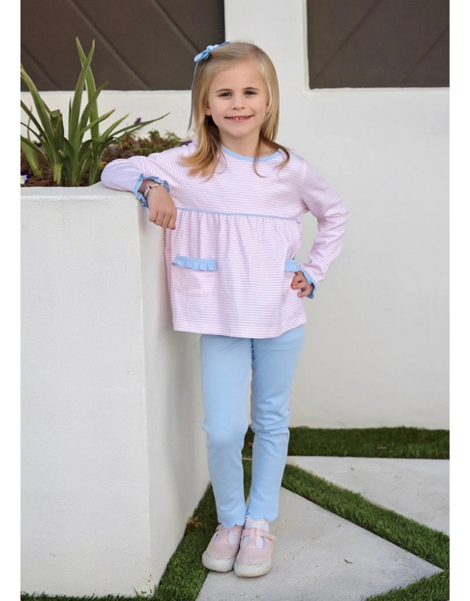 James and Lottie Pink and White Meggie Legging Set