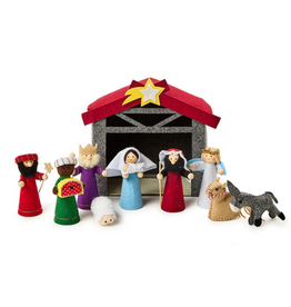 Two's Company 7 Piece Hand-Crafted Felt Nativity Set