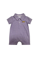 Lulu Bebe LLC Purple Stripe Tiger Polo Romper