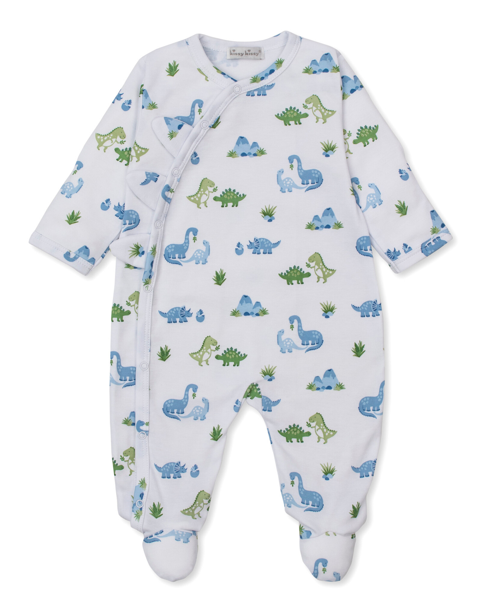 Kissy Kissy Dinosaur Delight Print Zip Footie