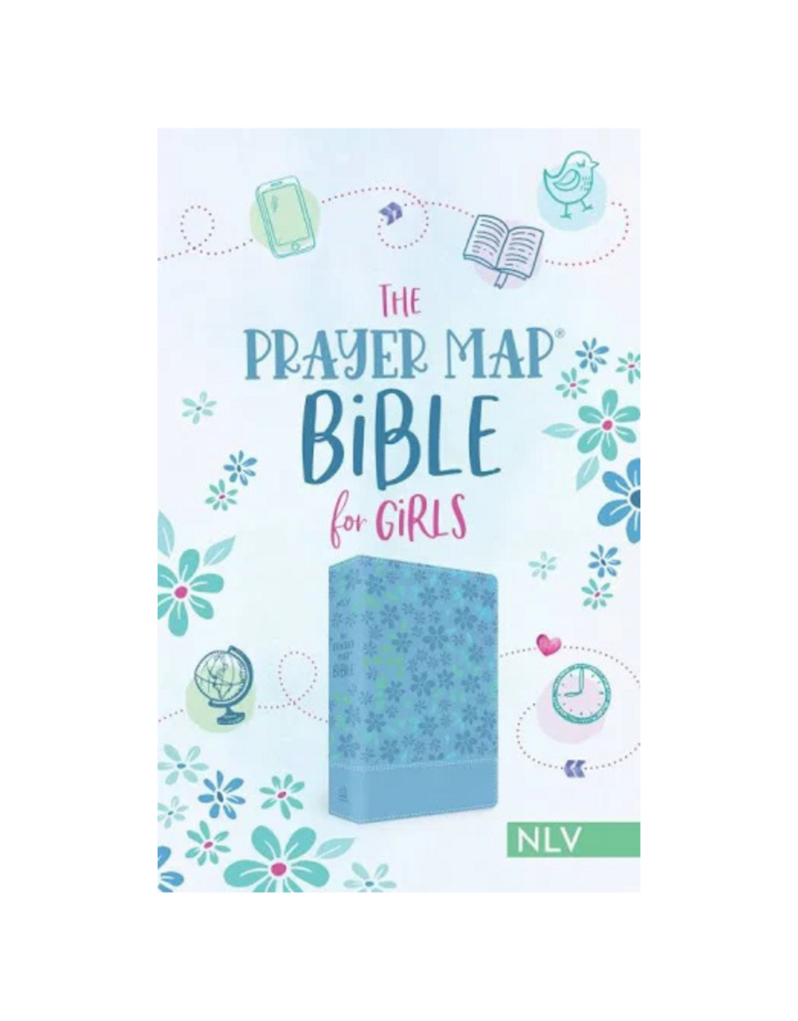 The Prayer Map Bible for Girls NLV (Sky Blue Shimmer)