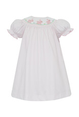 Petit Bebe Bunny Girl's Pink Knit Stripe Bishop Dress
