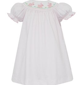 Petit Bebe Bunny Girl's Pink Knit Stripe Bishop Dress