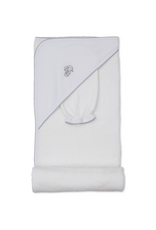 Kissy Kissy Sweet Sheep Silver Hooded Towel w/ Mitt Set