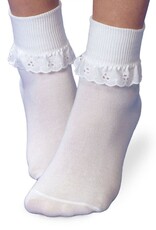 Jefferies Socks White Eyelet Ruffle Socks 2154