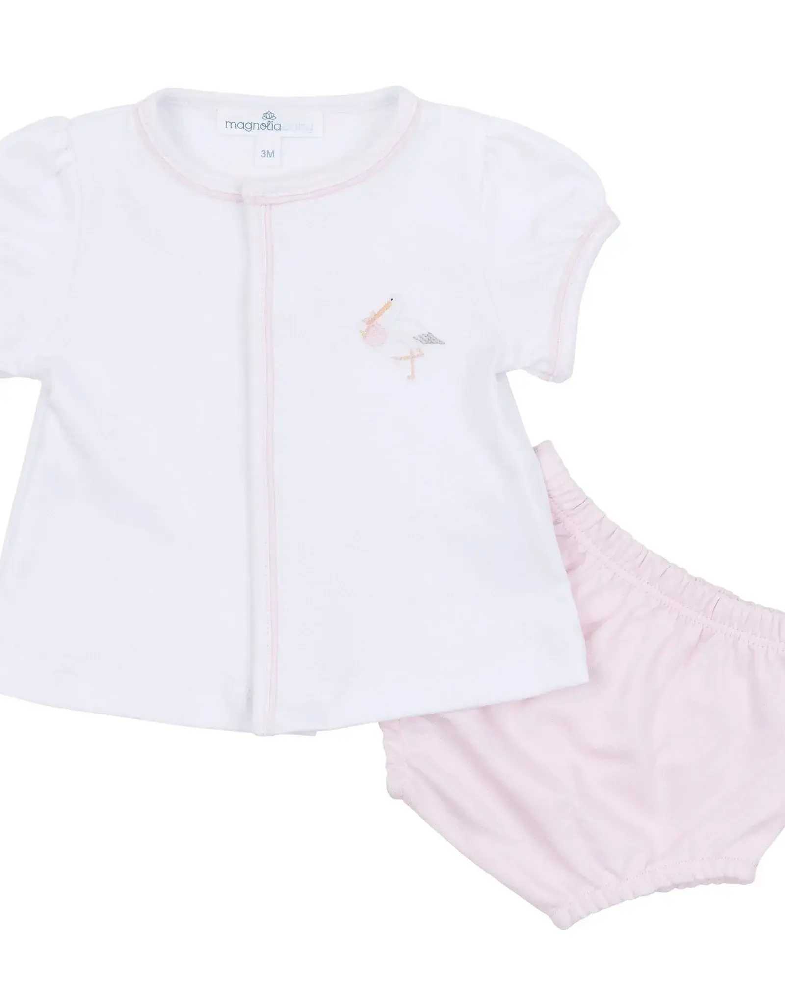 Magnolia Baby Vintage Stork Diaper Cover Set, Pink