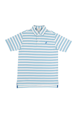 The Beaufort Bonnet Company Prim and Proper Polo SS, Belhaven Blue Stripe