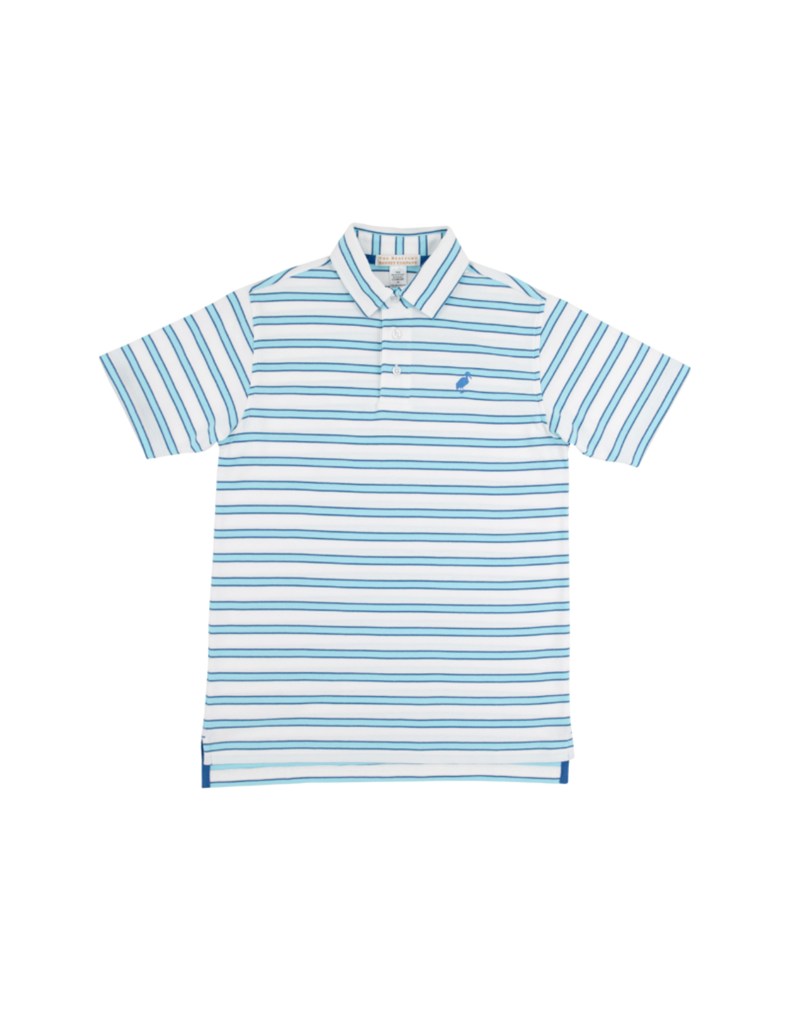 The Beaufort Bonnet Company Prim and Proper Polo SS, Belhaven Blue Stripe