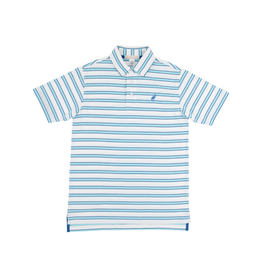 The Beaufort Bonnet Company Prim and Proper Polo SS, Belhaven Blue Stripe