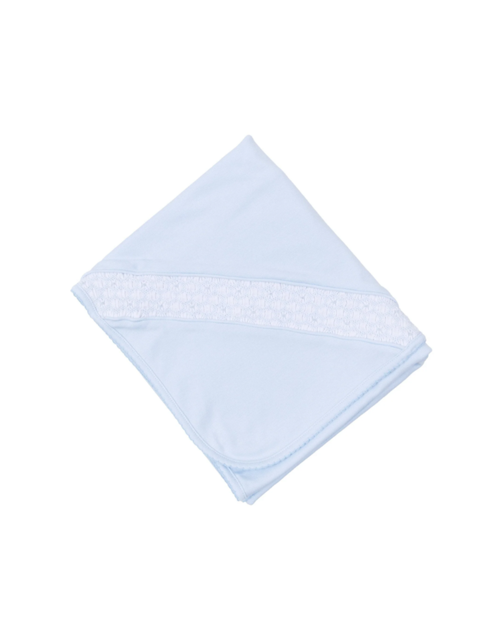 Magnolia Baby Willow and Walker's Smocked Receiving Blanket, Blue