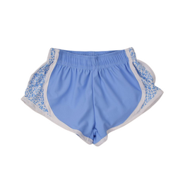 Funtasia Too Blue Track Shorts, Blue Floral Sides