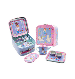 Floss & Rock 7 Pc Tin Tea Set w/ Case