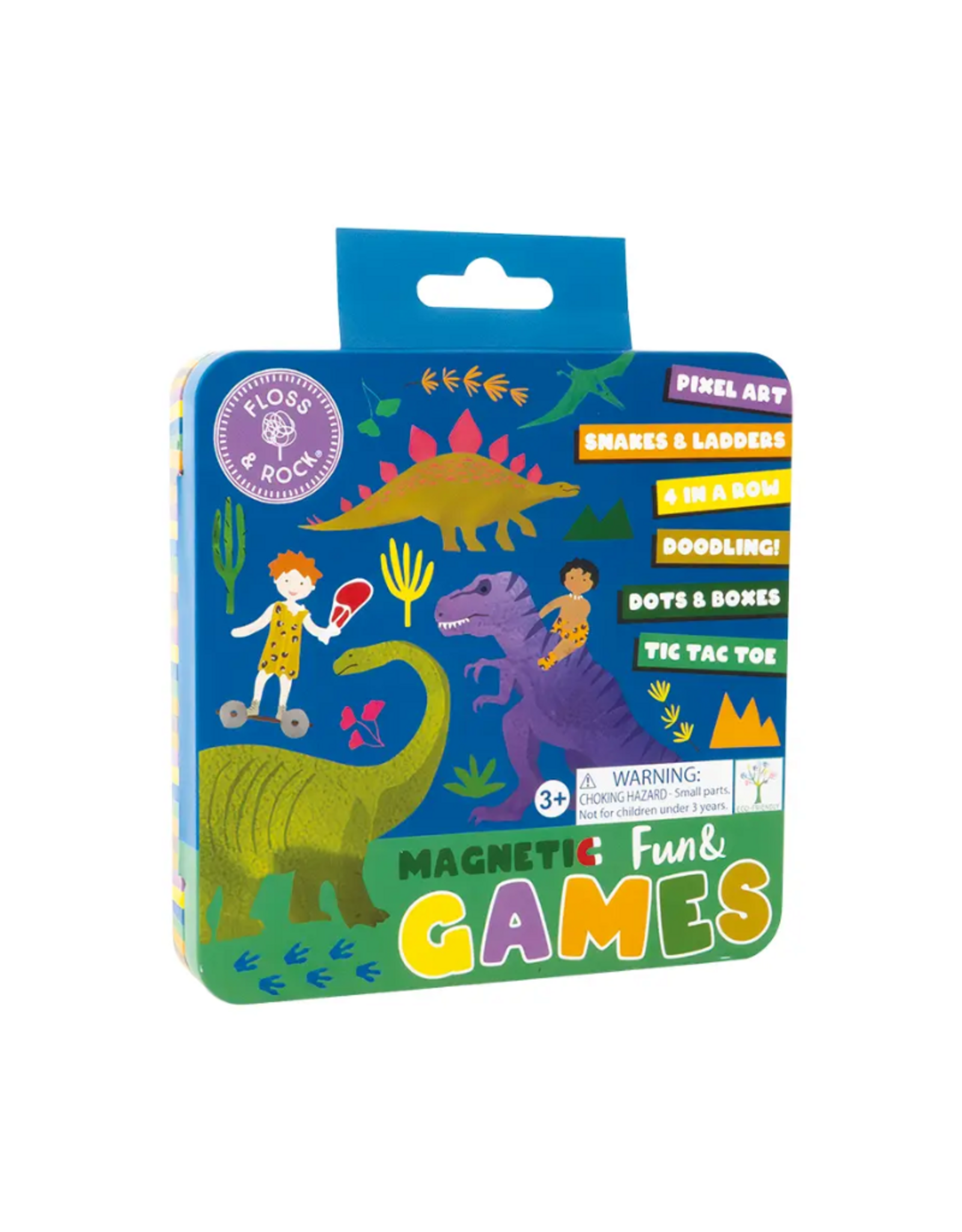 Floss & Rock Magnetic Fun Games Tin Dino