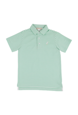 The Beaufort Bonnet Company Prim and Proper SS Polo,  Grace Bay Green Stripe