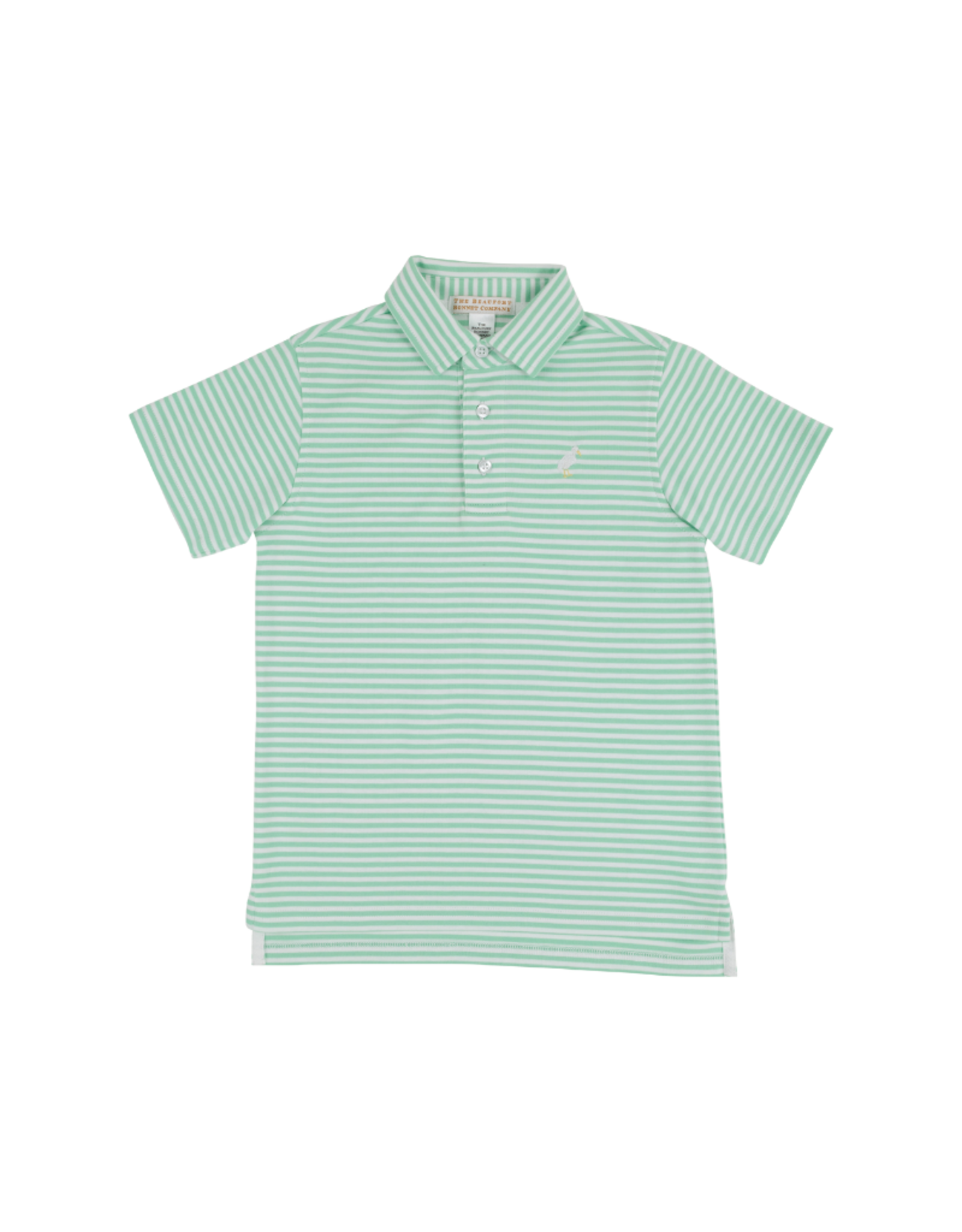 The Beaufort Bonnet Company Prim and Proper SS Polo,  Grace Bay Green Stripe