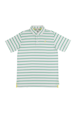 The Beaufort Bonnet Company Prim and Proper Polo SS, Gibson Island Green Stripe