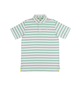 The Beaufort Bonnet Company Prim and Proper Polo SS, Gibson Island Green Stripe