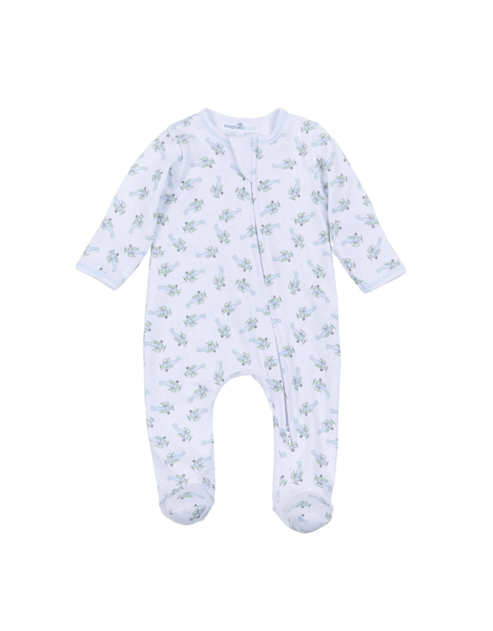 Magnolia Baby Take Flight Zipper Footie Light Blue