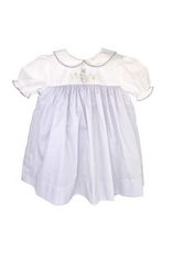 Petit Ami Purple Embroidered Bunny Dress