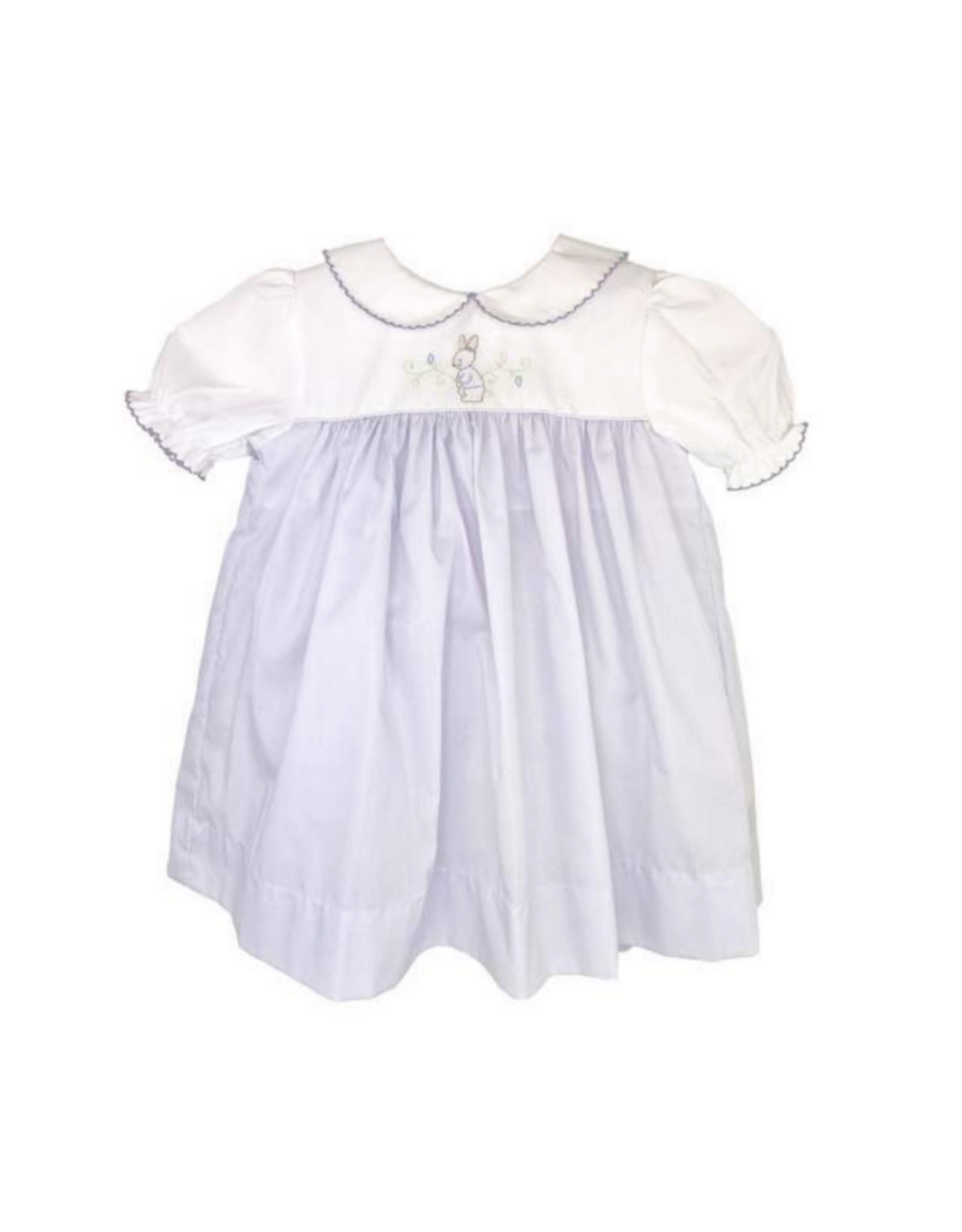 Petit Ami Purple Embroidered Bunny Dress