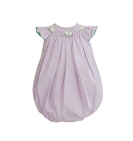 Krewe Kids Eloise Purple Gingham Smocked Marching Boots Bubble