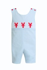 Krewe Kids Ethan Blue Seersucker Smocked Crawfish Jon Jon