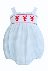 Krewe Kids Jesse Blue Seersucker Smocked Crawfish Bubble