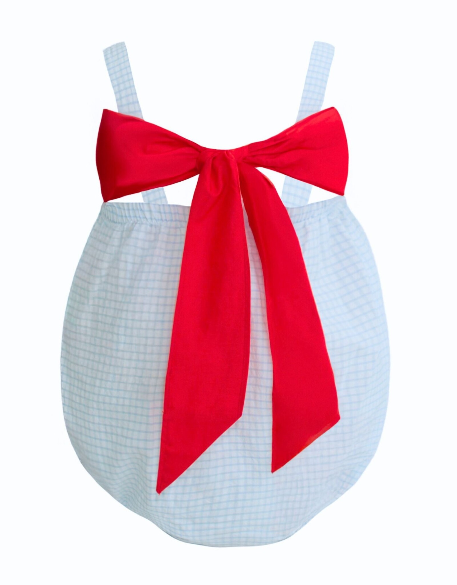 Krewe Kids Jesse Blue Seersucker Smocked Crawfish Bubble