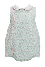 Krewe Kids Claire Green and Pink Floral Scallop Bubble