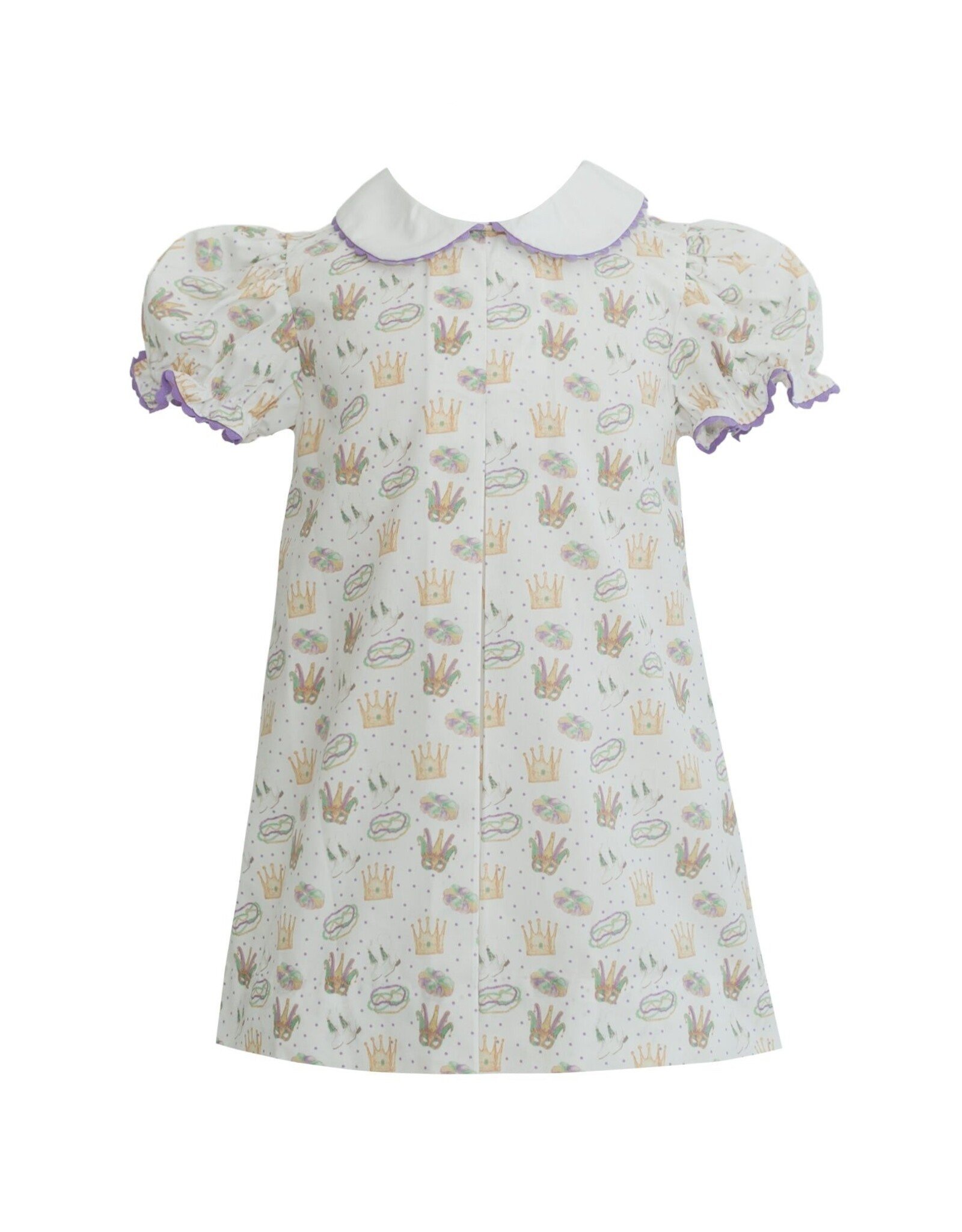 Krewe Kids Isabelle Mardi Gras Icons Print Pleat Dress