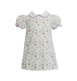 Krewe Kids Isabelle Mardi Gras Icons Print Pleat Dress