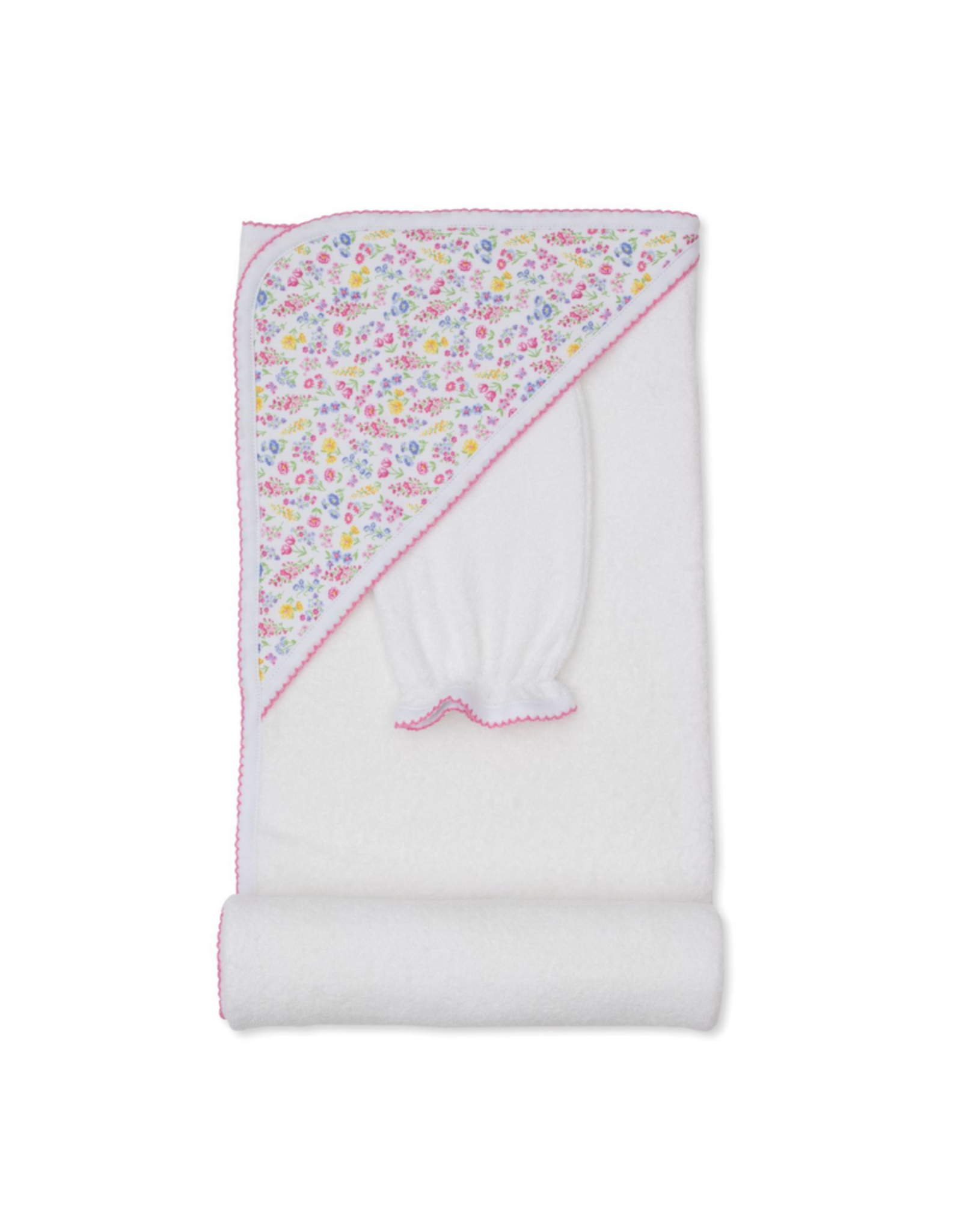 Kissy Kissy Pastel Gardens Hooded Towel w/ Mitt Set