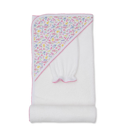 Kissy Kissy Pastel Gardens Hooded Towel w/ Mitt Set