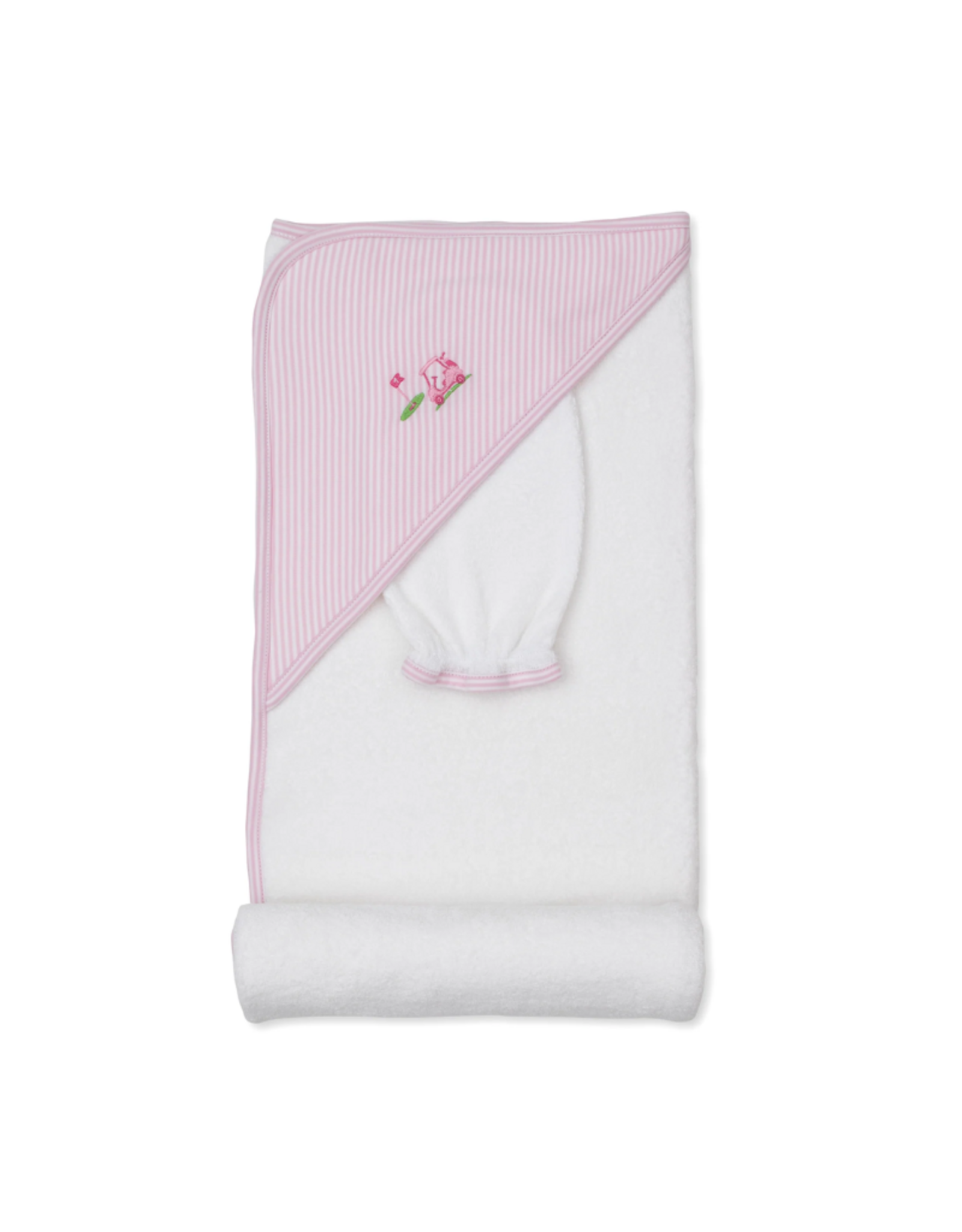 Kissy Kissy Golf Championship Hooded Towel w/ Mitt Pink