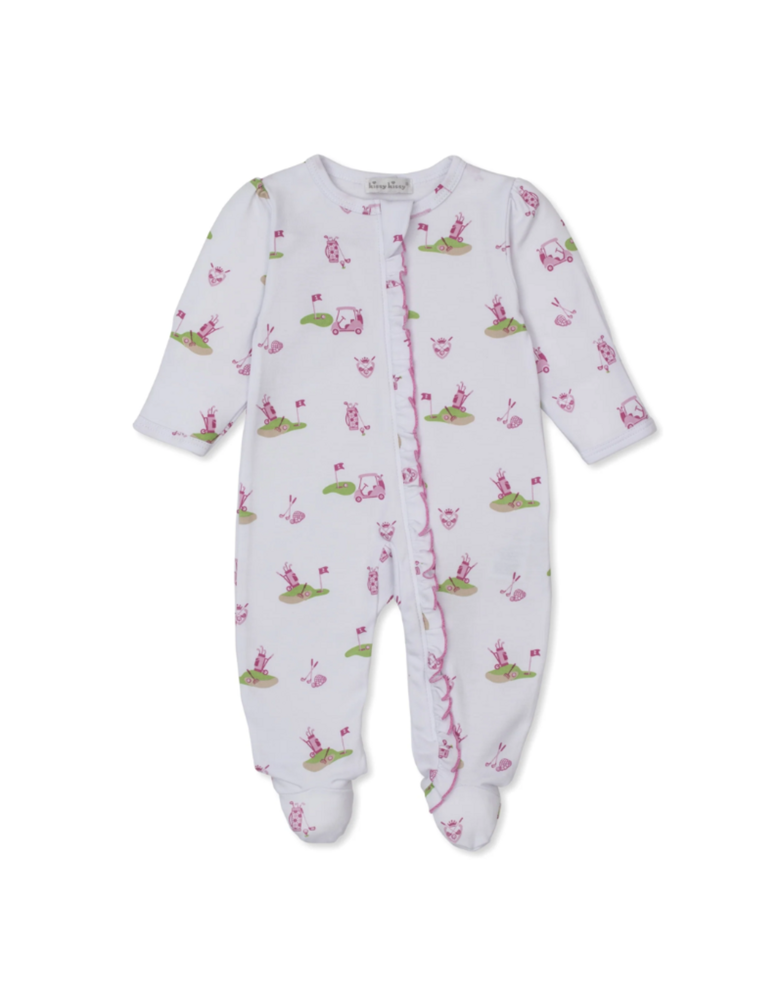 Kissy Kissy Golf Championship Zipper Footie Pink