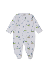 Kissy Kissy Golf Championship Zipper Footie Blue